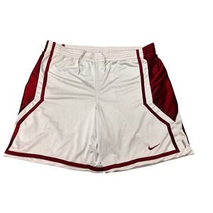 Nike Hoops Basketball Shorts Mens Size XXL‎ White Burgundy Trim Athletic